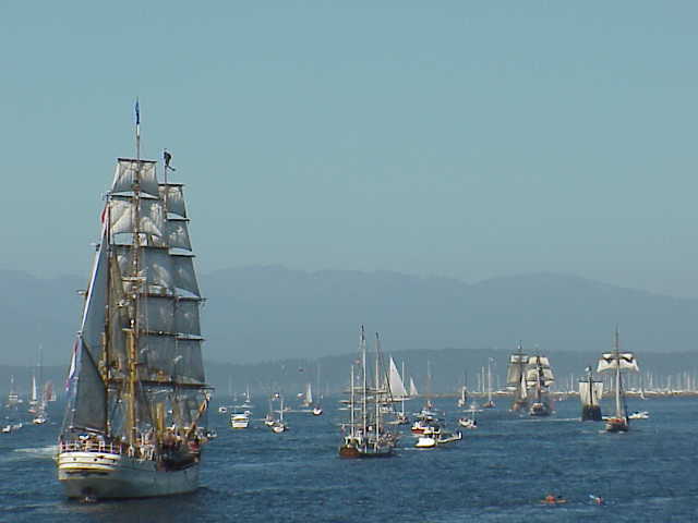    End of Parade of Tall Ships       Tall Ships Festival     Seattle